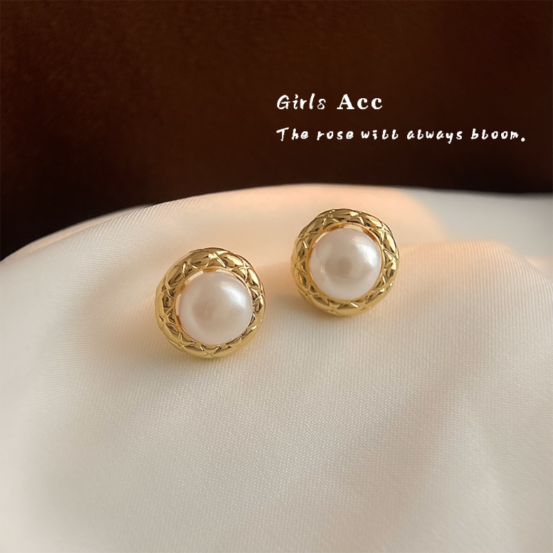 Korean style Round Pearl Ball Earring
